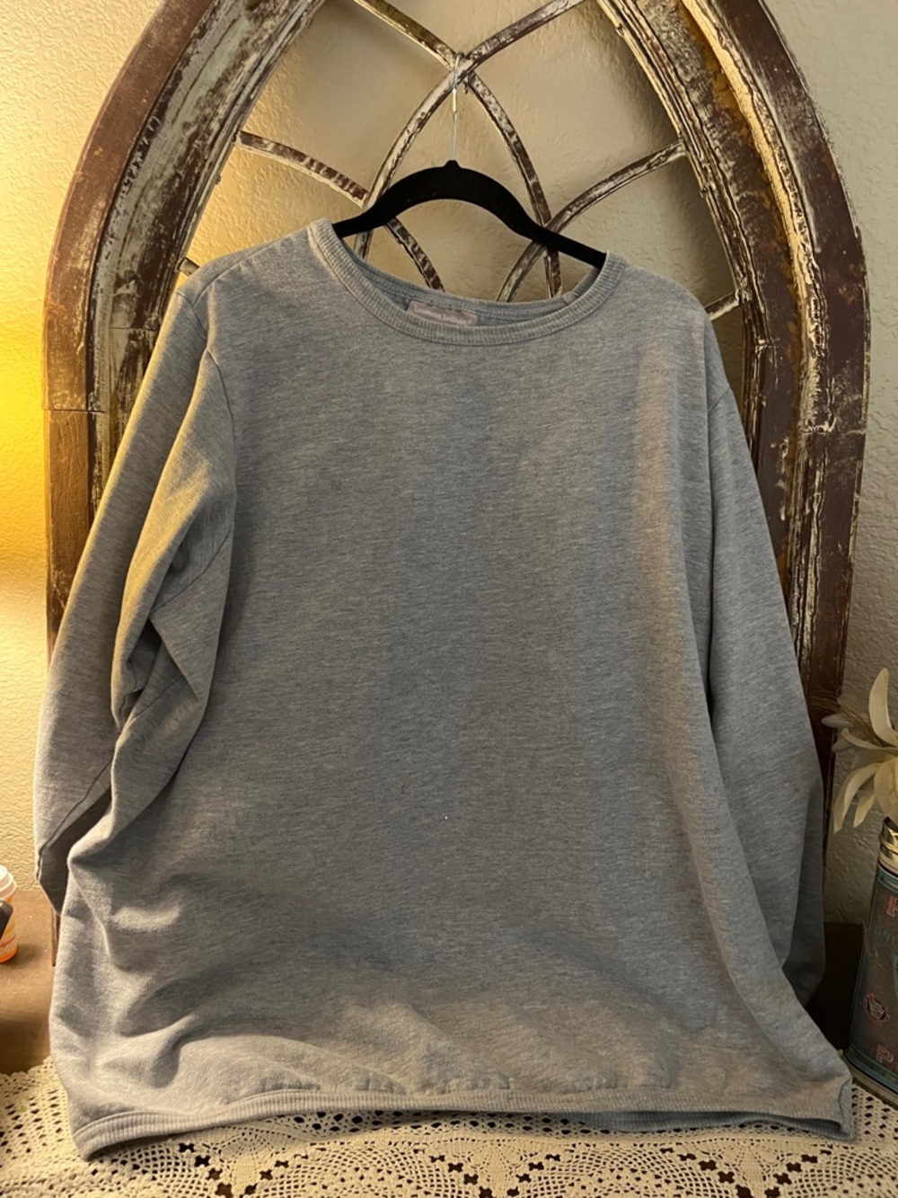 Women Within Top  Gray Cozy Knit Top, Size